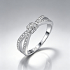 R55616-HMC款S925银镀18K白金莫桑钻绳结订婚戒指0.36ct 3